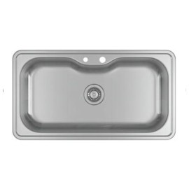 Cuba de Cozinha Retangular c/Deck Deca 80x40cm Facile Inox CC.661.80.DK.INX