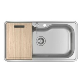 Cuba de Cozinha Retangular c/Deck e Acessórios Deca 80x40cm Facile Inox CC.661.80.DKAC.INX