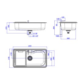 Cuba de Cozinha Retangular c/Deck e Acessórios Deca 80x40cm Facile Inox CC.661.80.DKAC.INX