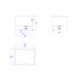 Cuba de Cozinha Retangular 50X40cm com Monocomando Deca Supra Hide Inox CC.670.40.SUP.INX