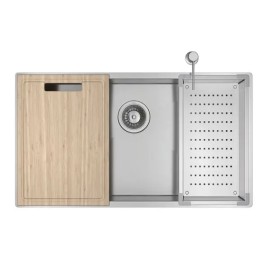 Cuba de Cozinha Retangular Deca com Acessórios 75x40cm Suprema Inox CC.670.75.AC.INX