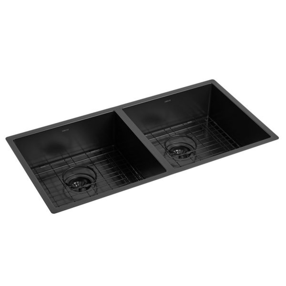 Cuba de Cozinha Retangular Dupla Deca 80x40cm Suprema Black Matte CC.670.80.DUO.BLMT