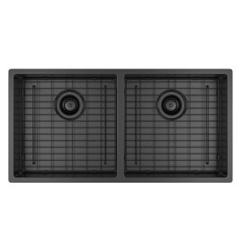 Cuba de Cozinha Retangular Dupla Deca 80x40cm Suprema Black Matte CC.670.80.DUO.BLMT