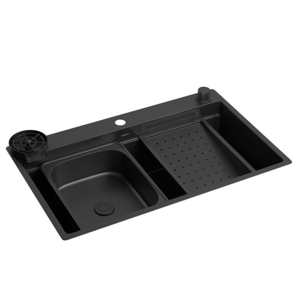 Cuba de Cozinha Retangular 75x40cm Workstation Black Matte Deca CC.700.75.WOR.BLMT