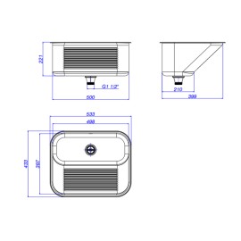 Tanque Inox Deca 50x40cm Facile Inox TQ.690.50.INX