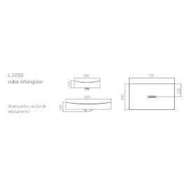 Cuba de Apoio retangular L.1055.17 Cuba de Apoio retangular L.1055.17