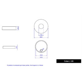 Cuba Apoio Cilindrica 2 peças inferior e superior Deca L.126.17