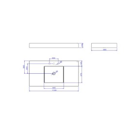 Cuba Retangular Apoio com Mesa Deca 112cm Ebano Fosco L.13112.M.94