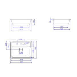 Cuba Slim Retangular de Embutir com Mesa 50cm Branco Deca L.33050.M.17 Cuba Slim Retangular de Embutir com Mesa 50cm Branco Deca L.33050.M.17