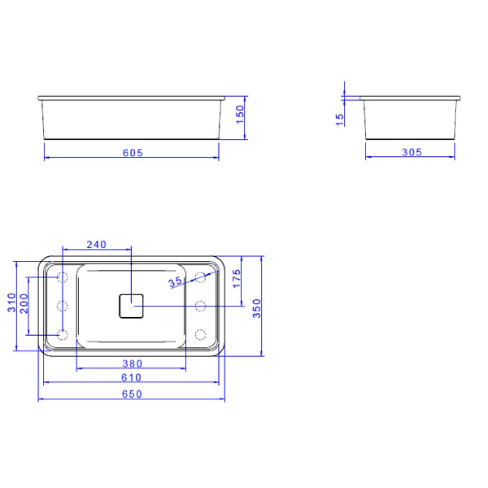Cuba Slim Retangular de Embutir com Mesa 60cm Branco Deca L.33060
