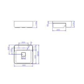 Cuba Slim Semi Encaixe Deca Quadrada Mesa 40cm Cinza Antracite L.61040.M.85 Cuba Slim Semi Encaixe Deca Quadrada Mesa 40cm Cinza Antracite L.61040.M.85