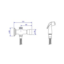 Ducha Higienica com registro e derivacao gatilho branco cubo antracite 1984.GF86.ACT.MT