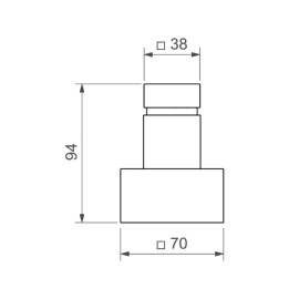 Acabamento Registro Gaveta Grande 1 1/4" e 1 1/2" Deca Cubo Dark Antracite/Grafite 4900.GF86.GD.MT