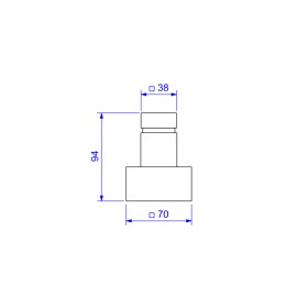 Acabamento Registro Gaveta Grande 1 1/4" e 1 1/2" Deca Cubo Gold 4900.GL86.GD