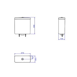 Caixa Acoplada Cinza Fosco Dual Flux (3 E 6L) Polo/Unic Deca Botão Cromado CD.21F.86 Caixa Acoplada Cinza Fosco Dual Flux (3 E 6L) Polo/Unic Deca Botão Cromado CD.21F.86