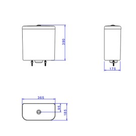 Caixa Acoplada Ebano Dual Flux (3 E 6L) Carrara Deca Botao Black Matte CD.11F.BL.MT.95