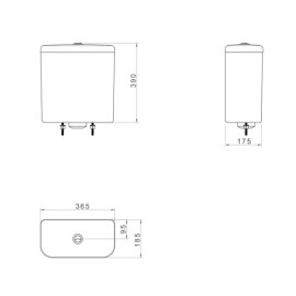 Caixa Acoplada Monocromatica Carrara com Acionamento Duo Deca Branco CD.11F.BR.17