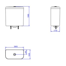 Caixa Acoplada Dual Flux (3 E 6L) Carrara/Nuova Deca Botao Gold Matte CD.11F.GL.MT.17