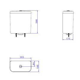 Caixa Acoplada Monocromatica Carrara com Acionamento Duo Soft Antracite CD.11F.SFAT.85