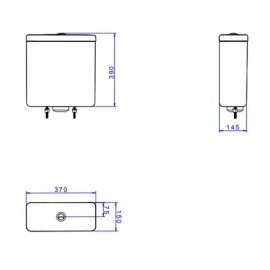 Caixa Acoplada Dual Flux (3 E 6L) Axis/Living/Piano/Polo/Quadra/Unic Deca Botao Black Matte CD.21F.BL.MT.17 Caixa Acoplada Dual Flux (3 E 6L) Axis/Living/Piano/Polo/Quadra/Unic Deca Botao Black Matte CD.21F.BL.MT.17