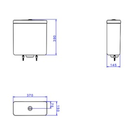 Caixa Acoplada Dual Flux (3 E 6L) Axis/Living/Piano/Polo/Quadra/Unic Deca Botao Gold CD.21F.GL.17 Caixa Acoplada Dual Flux (3 E 6L) Axis/Living/Piano/Polo/Quadra/Unic Deca Botao Gold CD.21F.GL.17