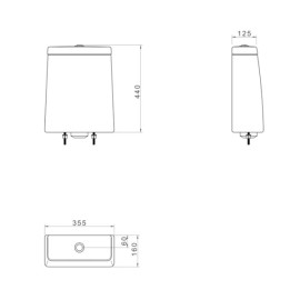 Caixa Acoplada Monocromática LK com Acionamento Duo Ébano Fosco CD.23F.EBFC.94
