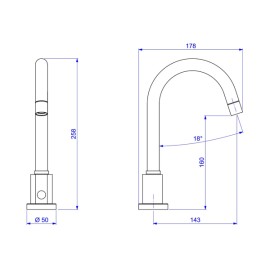Torneira Mesa com Sensor Hidrogeradora Lavatório Decalux Cromado Deca 1188.C.HG