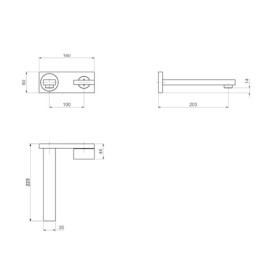 Torneira Lavatorio Parede Com Chapa Deca Dream Gold Matte 1179.GL87.MT
