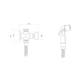 Ducha Higiênica Com Registro e Derivação Deca Polo Black Matte 1984.BL33.ACT.MT