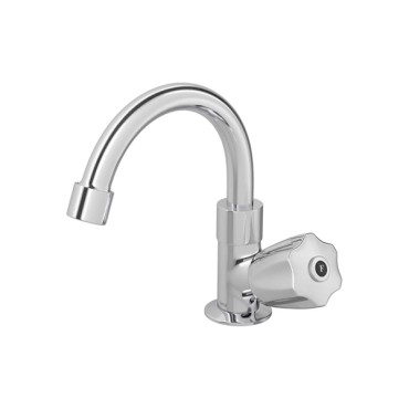Torneira de Mesa Bica Alta para Lavatório Prata Deca Cromado 1196.C50
