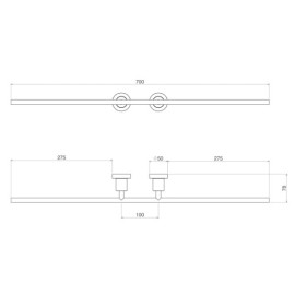Porta Toalha Com Barra Dupla Deca Slim Corten Matte 2042.CT.SLM.MT