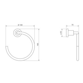 Porta Toalha Argola Deca Slim Corten Matte 2050.CT.SLM.MT