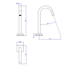 Torneira Tube Mesa Touchless Bica Baixa Lavatorio Deca Black Matte 1785.BL.TUB.MT.SNS