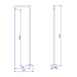 Torneira Reta Piso Deca Tube Dark Antracite 1191.GF.TUB.PSO.MT