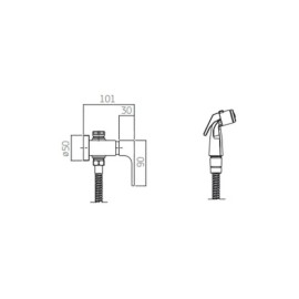 Ducha Higiênica Black Matte Deca Unic C/Registro Deca 1984.BL90.ACT.MT