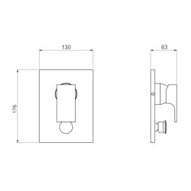 Monocomando 4 Vias Chuveiro Com Desviador Para Banheira Deca Unic Corten Matte 2994.CT90.MT