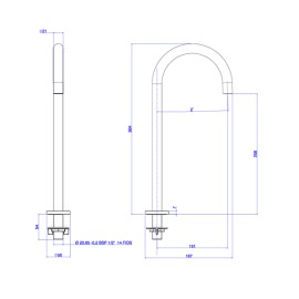 Bica lavatório Mesa Redonda média brown matte deca you  1791.MR104.MT