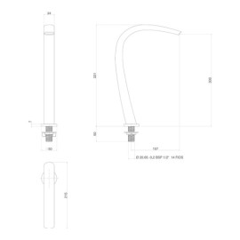 Bica lavatório mesa wave média deca you summer gold 1791.SM106.MT