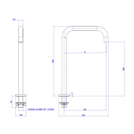 Bica lavatório mesa quadrada alta deca you summer gold 1792.SM105.MT