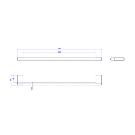 Porta Toalha 500mm Deca You Corten 2040.CT104.050.MT