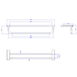 Porta Toalha Barra Dupla 60cm Deca You Inox 2042.INX104.060 Porta Toalha Barra Dupla 60cm Deca You Inox 2042.INX104.060
