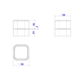 Acabamento para Registro de Pressão até 1" Deca You Corten Matte Pequeno Quadrado 1/2" volta 4916.CT105.PQ.MT