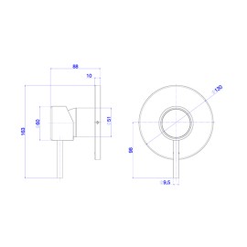 Acabamento monocomando de chuveiro redonda deca you dynamic white 4993.BR104.CHU.MT