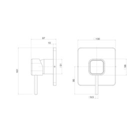 Acabamento Monocomando Chuveiro Quadrada Deca You Corten Matte 4993.CT105.CHU.MT