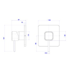Acabamento monocomando de chuveiro quadrada deca you inox 4993.INX105.CHU