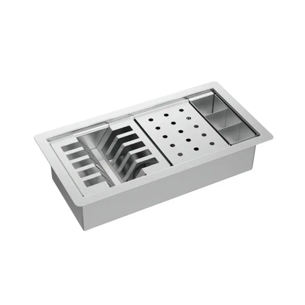 Calha Organizadora de Cozinha Inox com Escoamento 40cm Deca AC.210.40.ORG.INX Calha Organizadora de Cozinha Inox com Escoamento 40cm Deca AC.210.40.ORG.INX