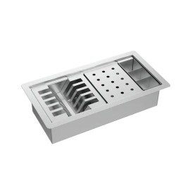 Calha Organizadora de Cozinha Inox com Escoamento 40cm Deca AC.210.40.ORG.INX