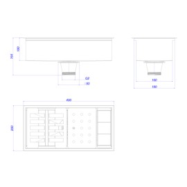 Calha Organizadora de Cozinha Inox com Escoamento 40cm Deca AC.210.40.ORG.INX