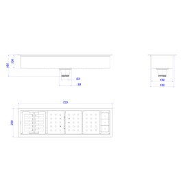 Calha Organizadora de Cozinha Inox com Escoamento 70cm Deca AC.210.70.ORG.INX