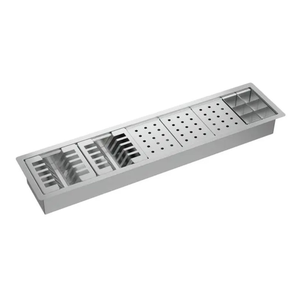 Calha Organizadora de Cozinha Inox com Escoamento 90cm Deca AC.210.90.ORG.INX Calha Organizadora de Cozinha Inox com Escoamento 90cm Deca AC.210.90.ORG.INX